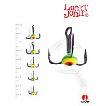 Крючки-тройники для приманок Lucky John 01SET с каплей цвет. 5шт. набор