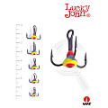 Крючки-тройники для приманок Lucky John 05SET с каплей цвет. 5шт. набор