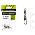 Вертлюги c застеж. Feeder Concept STRONG SWIVEL 006 7шт.