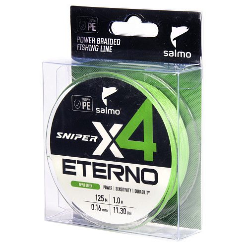Шнур плетёный Salmo Sniper х4 ETERNO BRAID Apple Green 125/016