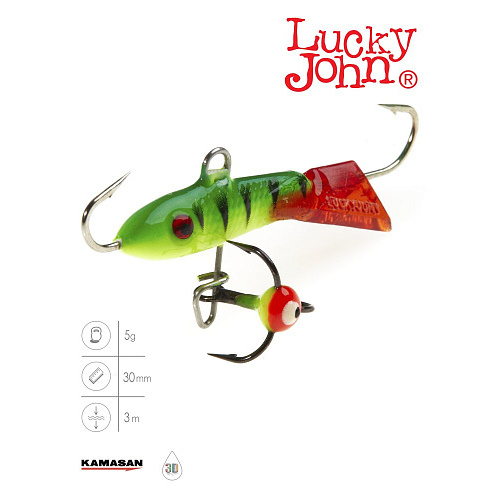 Балансир Lucky John CLASSIC 3 с тр. 30мм/36RT блистер