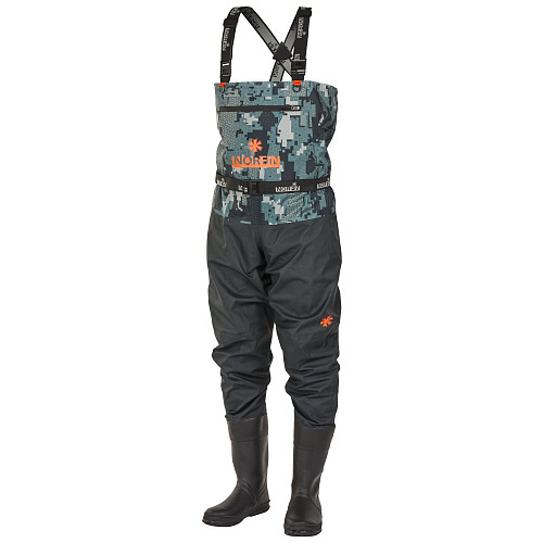 Полукомбинезон заброд. Norfin PILOT CAMO BOOTFOOT р.45-XL-S с сапогами резина